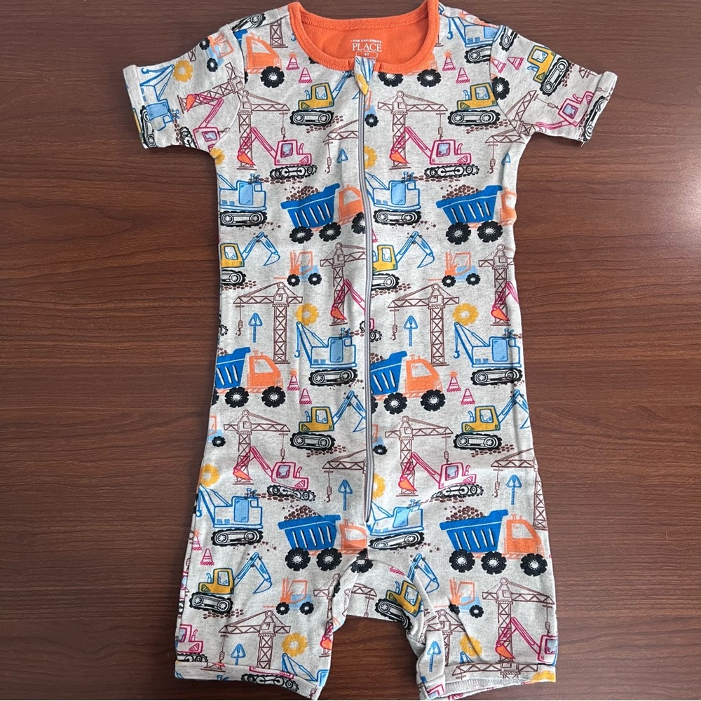 The Children's Place Toddler Boys Short Sleeve Cotton One Piece Pajama Onesie 4T